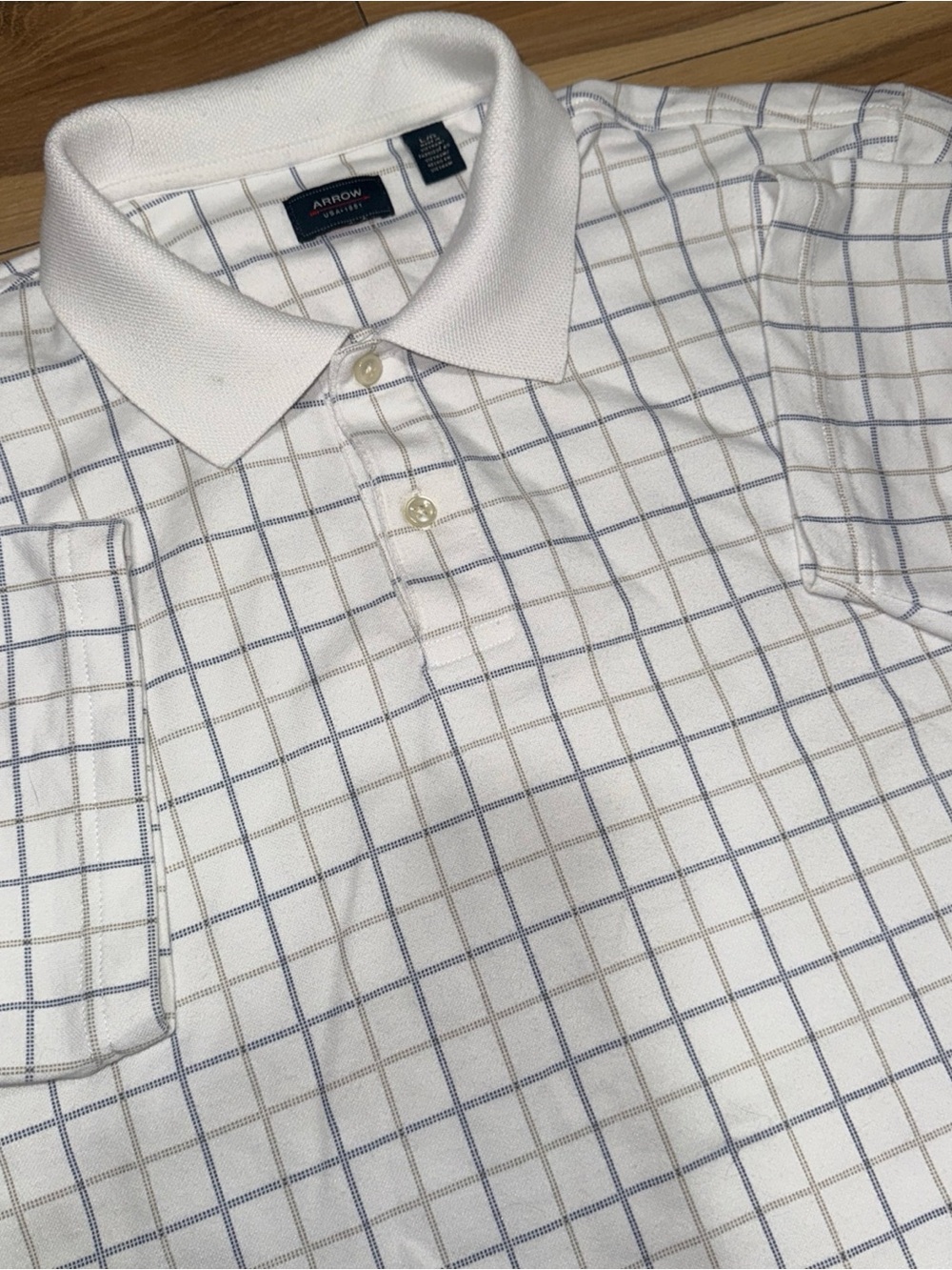 80s Vintage Arrow Tournament Shirt Polo Cotton Blend Teacher Nerd Checkered VTG